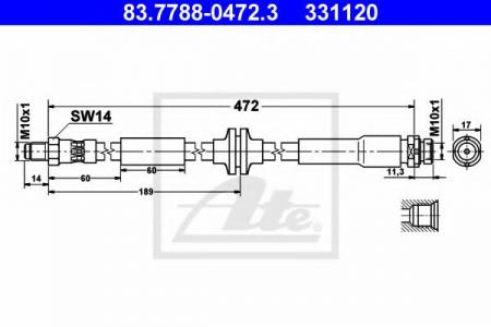   FRD KUGA 2.5/2.0TDCI 08-  L/R (L=472mm) 83.7788-0472.3 ATE