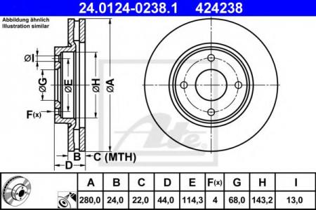   NIS TIIDA 06-/CUBE (Z12) 1.6/1.8/1.5DCI 10-   280X24 24.0124-0238.1