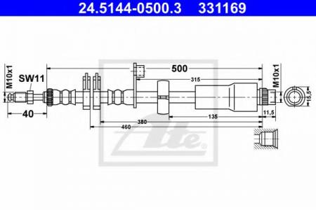   CIT C8/PGT 807 2.0HDI/2.2HDI 06-  L/R (L=500MM) 24.5144-0500.3