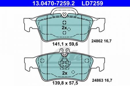  .Mercedes W211 2003=> (CERAMIC) 13.0470-7259.2 ATE