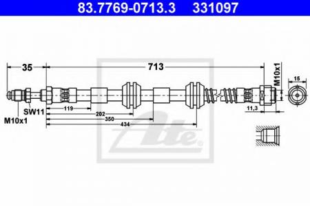   AUDI Q7/PRS CAYENNE/VW TOUAREG 02-10  L/R L=713mm 83.7769-0713.3 ATE