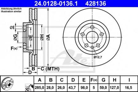   CIT C8/JUMPY/FIAT ULYSSE /PGT 807 2,0/2,2/HDI/JTD 95-   285X28 24.0128-0136.1