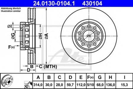   AUDI 100 C4/S4/A6 4.2QUATTRO/A8 91-   314X30 24.0130-0104.1