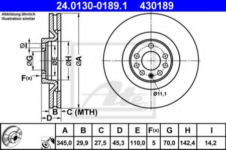   , OPEL: VECTRA C 2.8 V6 TURBO 02- 24.0130-0189.1