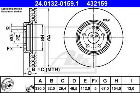   MER C208/W210/R170 4.2/4.3 96-/CHR CROSSFIRE SRT-6 04-   330X32 24.0132-0159.1