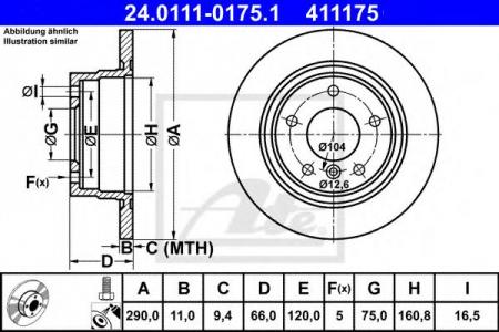   BMW F20/F21 .4-1.8/1.4D-1.8D 10-    290X11 24.0111-0175.1