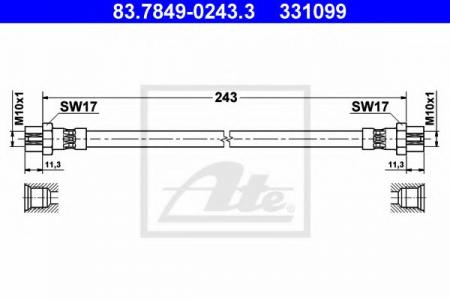   SKO YETI 09-/VW EOS/SCIROCCO 06-  L/R (L=243MM) 83.7849-0243.3