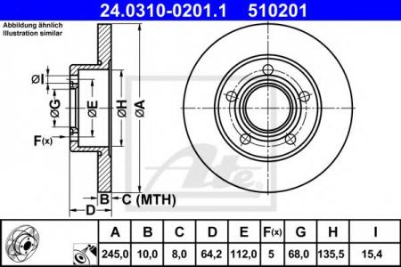   AUDI 100 C4/A6 C4/C5 VW PASSAT B5 90-    PD 245X10 24031002011