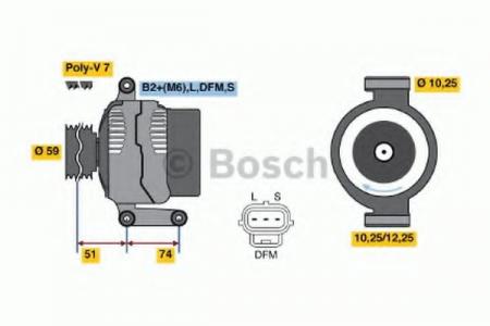  110A TRANSIT 2.4  00-06 0986045370 BOSCH