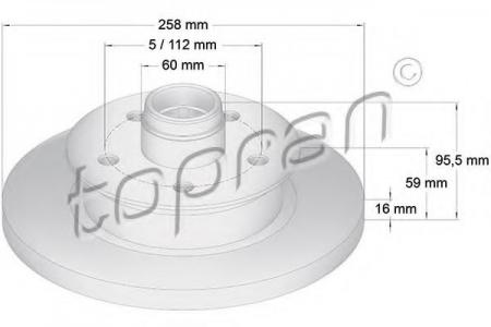   . (258 X 16MM) / VW T2 08/85~ 103264755