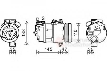 E46/E83/E85 3XX/X3/Z4 03-; COMPRESSOR 0600K395