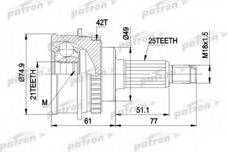     ABS 25X49X21 ABS:42T SUZUKI: BALENO 95-02, BALENO  96-02 PCV1266