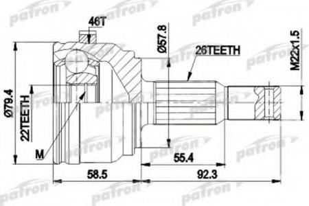   - [A:26, B:22, D:79.4 ABS:46] CHRYSLER: NEON 00-01 PCV9117A