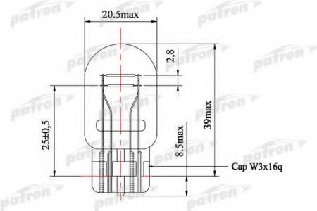   (10  ) W21/5W 12V NVA CP W3x16q PLW21/5              Patron