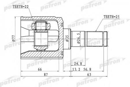   22X35X25 HY GETZ 02-11, ACCENT/VERNA 99- PCV1003