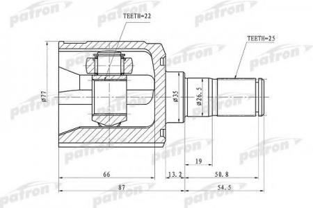   22X35X25 HY GETZ 02-11, ACCENT/VERNA 99- PCV1010