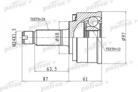   28X60X32 HONDA CR-V II (RD4,RD5,RD6,RD7,RD8,RD9) 2.0 I-VTEC [K20A4] 150 ..  02-06 PCV1076