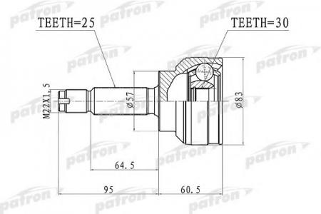   25X57X30 MITSUBISHI LANCER CS 00-09 PCV3148