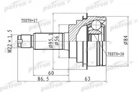   27X56X30 SUBARU IMPREZA G10 92-02 PCV1260