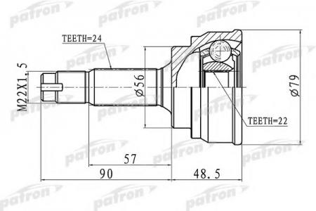   24X56X22 TOYOTA YARIS NCP10/SCP10 99-05 PCV1307