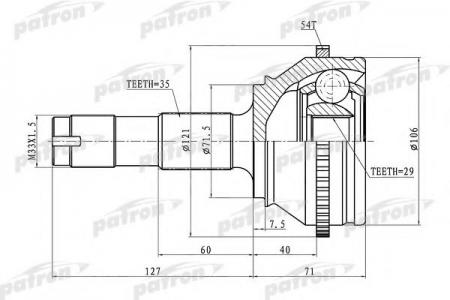     ABS 35X71.5X29 ABS:54T FIAT DUCATO RUSSIA 08- PCV1334