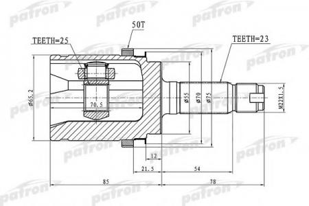     ABS  23X55X25 ABS:50T HONDA ACCORD CF3/CF4/CF5/CL1/CL3 98-02 PCV1338