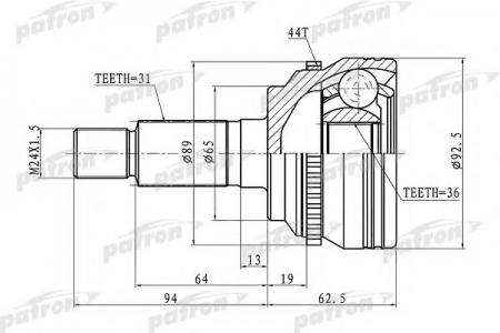     ABS 31X65X36 ABS:44T MAZDA CX-7 08.01.2008- PCV1366