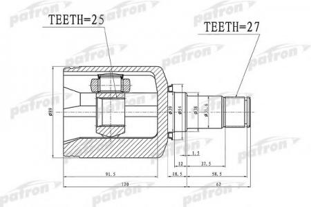    27X38X25 MERCEDES BENZ A-CLASS 169 03-12 PCV1379