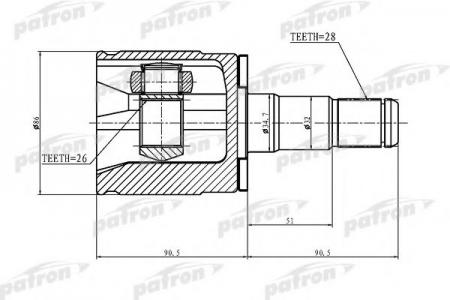    28X34.7X26 MITSUBISHI PAJERO II V14W-V55W 1991-04 PCV1402