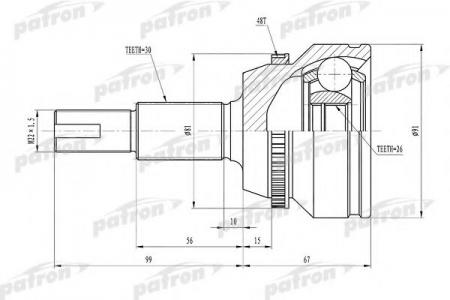     ABS 30X62X26 ABS:48T TOYOTA CAMRY ACV30/MCV30 01-06 PCV1433