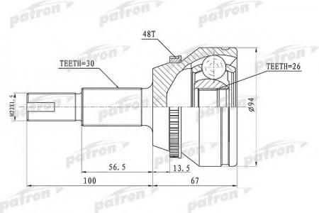     ABS 30X62X26 ABS:48T TOYOTA CAMRY ACV40/GSV40 06- PCV1436