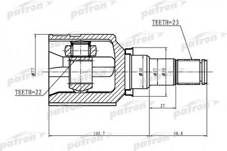   23X34X22 TOYOTA COROLLA 2 EL51 94-99, TOYOTA YARIS KSP90/NLP90/NSP90/SCP90/NCP90/ZSP90 05-11 PCV1439