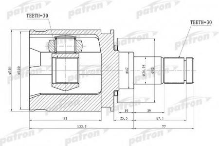   30X47X30 TOYOTA LAND CRUISER 100 HDJ101/UZJ100 98-07 PCV1448