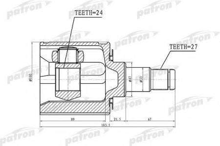   27X47X24 TOYOTA LAND CRUISER PRADO 90 96-02 PCV1454