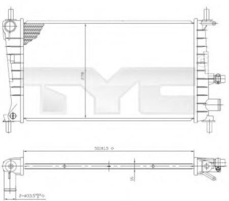 62082 / FD2217/  502X288 FORD FIESTA 95-/1.25/1.4/1.6 M -C MAZDA 121.96-/TYC 710-0026 7100026