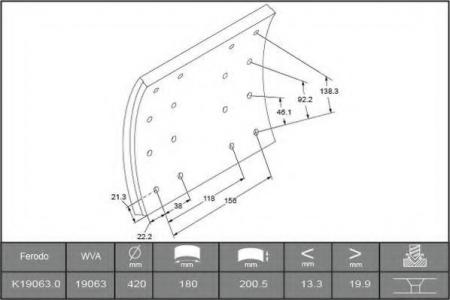 FERODO CV LININGS AXLE SETS K19063.0-F3658