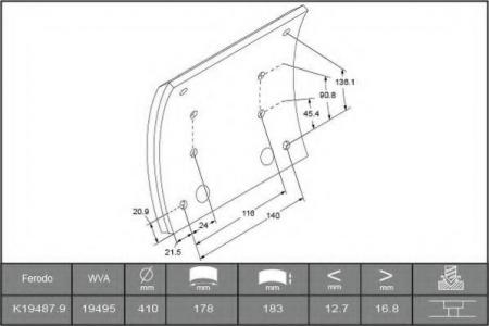 FERODO CV LININGS AXLE SETS K19487.0-F3664