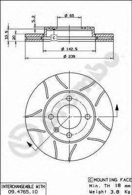   AUDI 80 73-91/GOLF 79-97/PASSAT 81-88  D=239. 09.4765.75