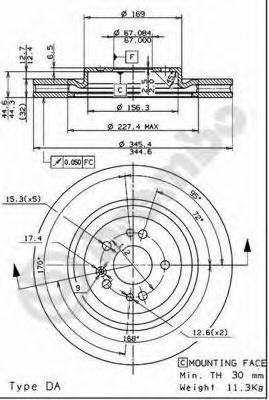   Fr MB W163 ML430 <HC> 09.7606.11 Brembo