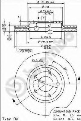   JAGUAR XJ 3.2-4.0 97-03/XK8 4.0 96-  D=300. 09.7731.10