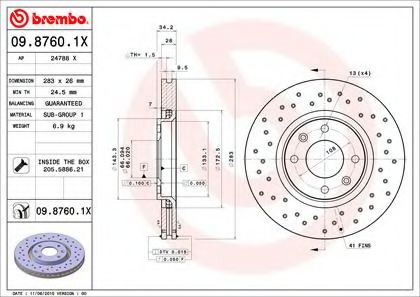 09.8760.1X     XTRACITROEN C5, PEUGEOT 307 1.4-2.0HDI 00> 09.8760.1X