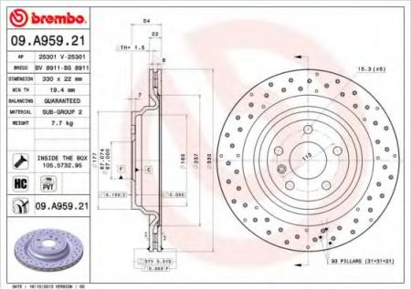   MERCEDES ML W166 ( .)  D=330 09A95921