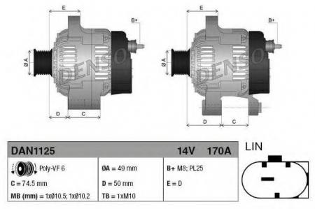 DAN1125  170A BMW F20 / F21 / F30 / F31 1.6 10] DAN1125