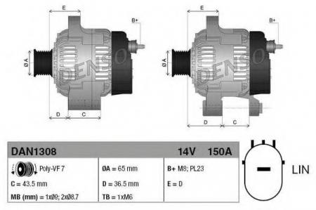  150A HONDA CR-V 2.2 12> DAN1308