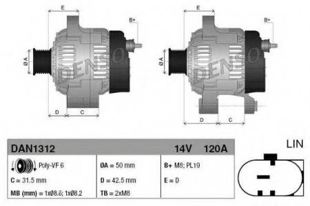  120A FORD FOCUS / TRANSIT 1.0 12> DAN1312