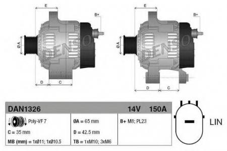  150A HONDA CR-V 1.6 12> DAN1326