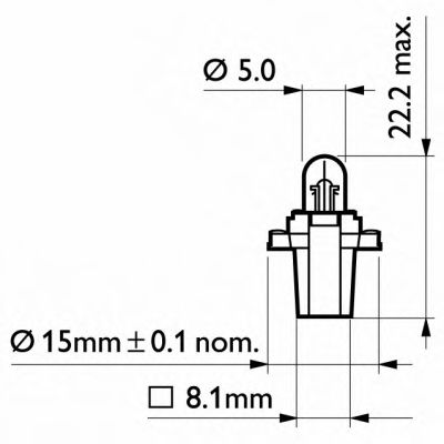  BAX 12V 1.2W BAX8, 3S / 1, 35 BLACK (  53018530) 12597B2