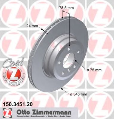   BMW E70/E71 3.0/4.8/3.0D 07-   345X24 150.3451.20 ZIMMERMANN