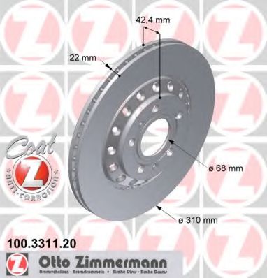   AUDI A8/VW PHAETON 02-   310X22 100.3311.20 ZIMMERMANN