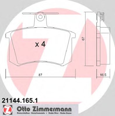 Zimmermann-  VAG, Fiat, Alfa Romeo 21144.165.1 ZIMMERMANN